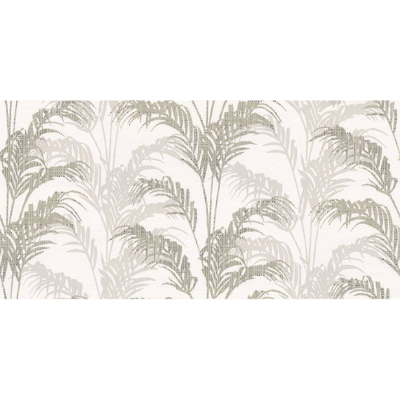 Papier peint palmier bleu sarcelle Rattan, Argent