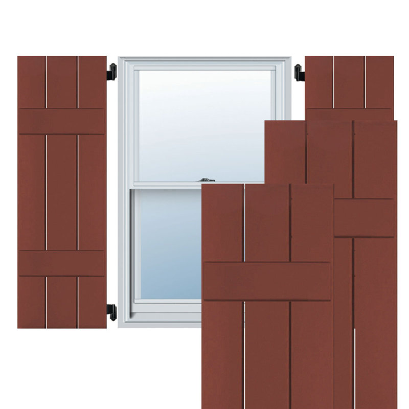 Extérieur à trois planches (2 lattes) en bois véritable pin-n-lattes (par paire), H 61 po x l 12 po x p 1,38 po