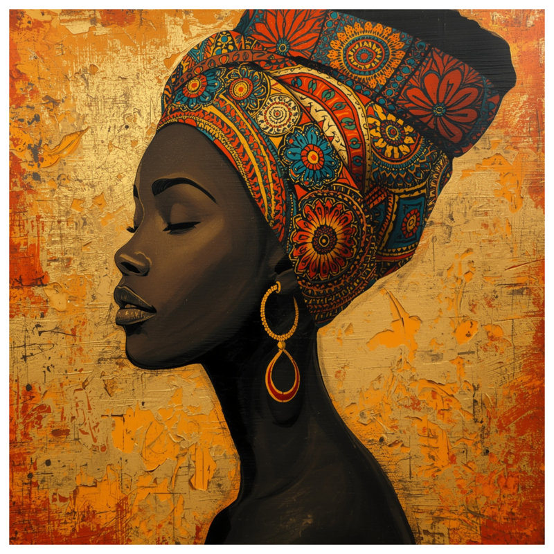 Édredon coiffe femme africaine, Grand lit
