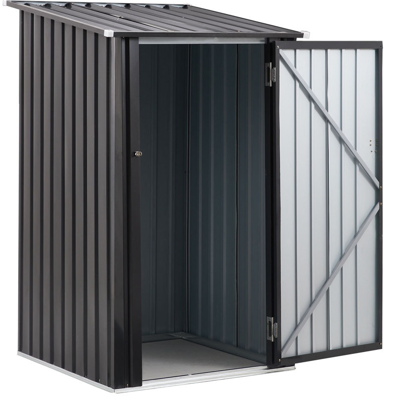Remise de rangement extérieure en métal 3 x 3 pi avec porte verrouillable, remise à outils en acier pour jardin