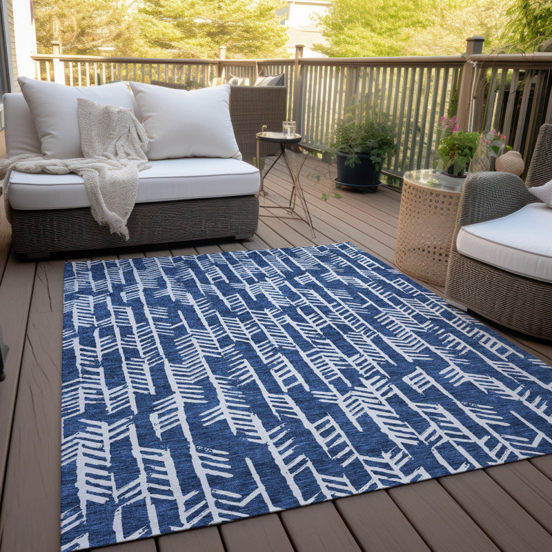 Maliana Indoor/Outdoor Area Rug with Non-Slip Backing, Rectangle 9' x 12'