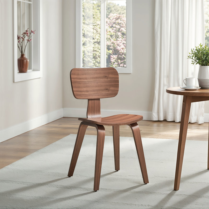 Chaise d'appoint (ensemble-2), finition noyer, siège de selle en bois