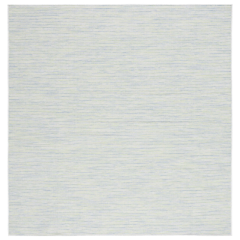 Silvestra Grey/Blue Abstract Square Indoor/Outdoor Rug 6'5"