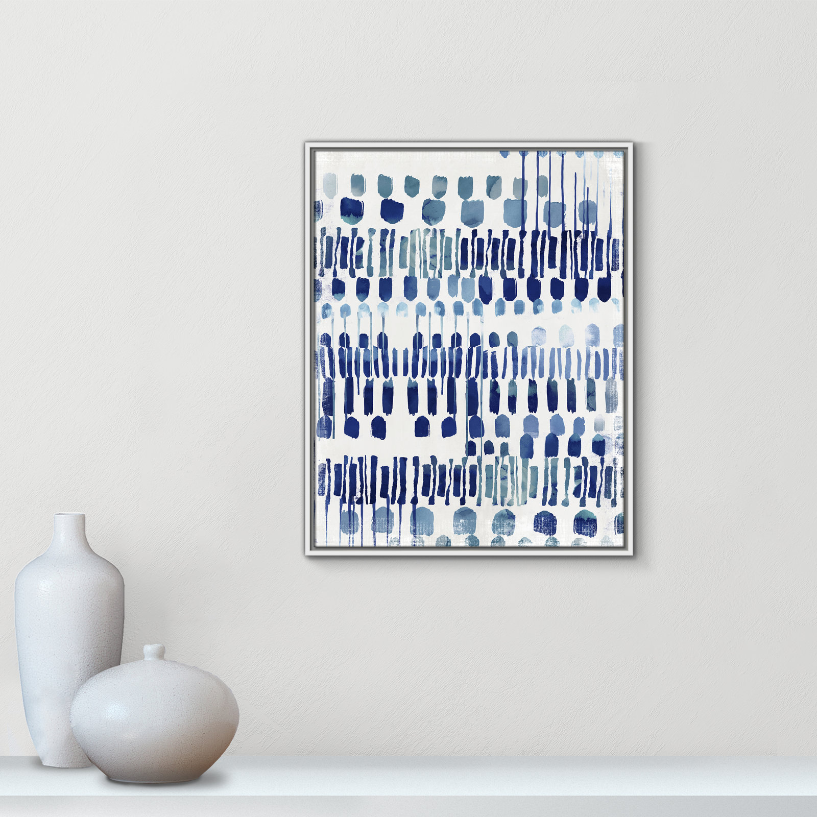 Fynn "Continuously I" Painting by Eva Watts, 29.5" H x 23.5" W x 2" D, White Framed Canvas, No Matte