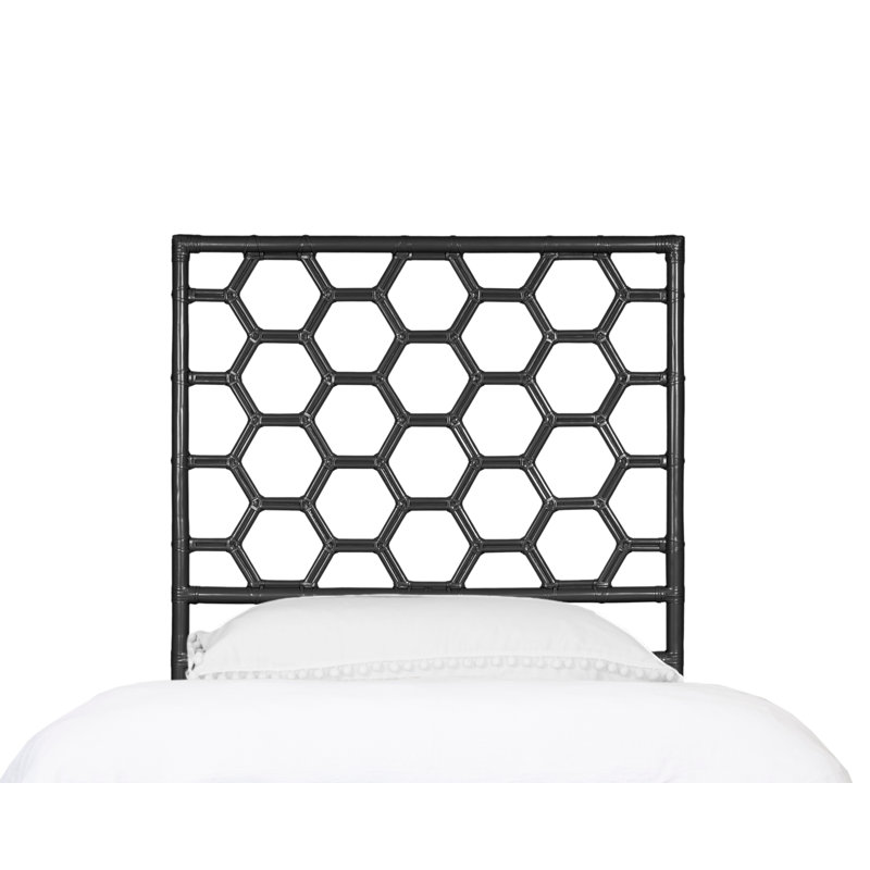 Honeycomb Open-Frame Headboard, Black, Twin