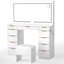 Meuble-lavabo 11 tiroirs avec miroir lumineux DEL et tabouret de coiffeuse