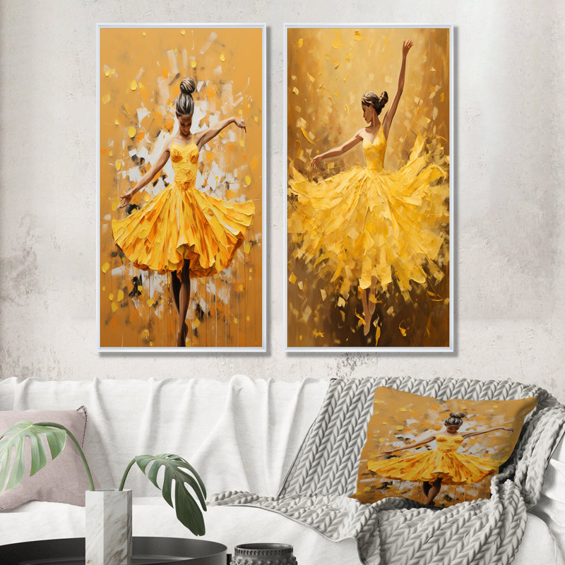 Ensemble de 2 beurres beurrés au beurre - Popcorn Wall Art, Cadre flottant blanc, H 32 po x l 33 po