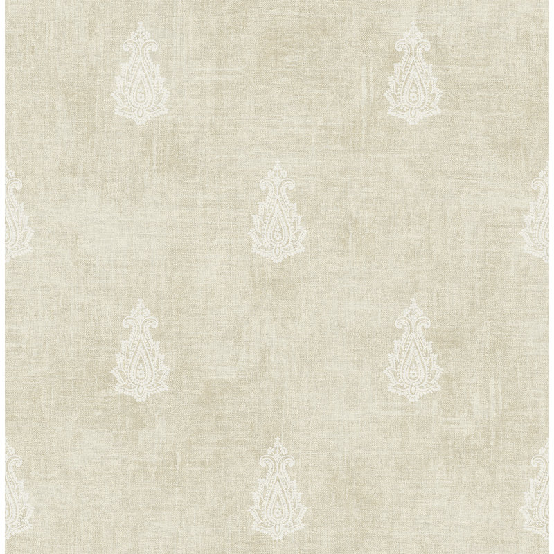 Rouleau de papier peint L 33 pi x l 20,5 po Menton Fleur De Lis, L 33 po x L 20,5 po, Gris