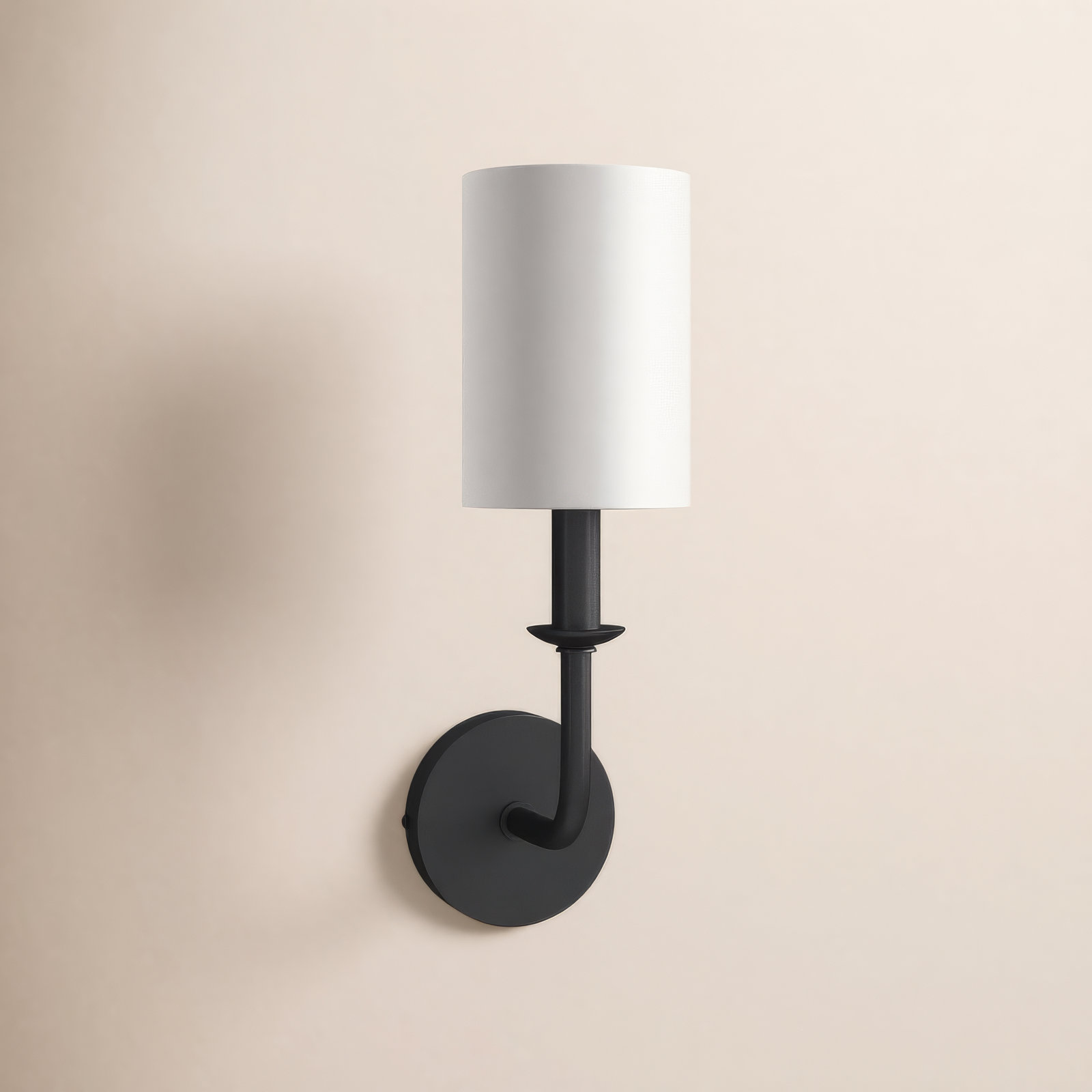 Akir Single Light Dimmable Armed Sconce, Matte Black