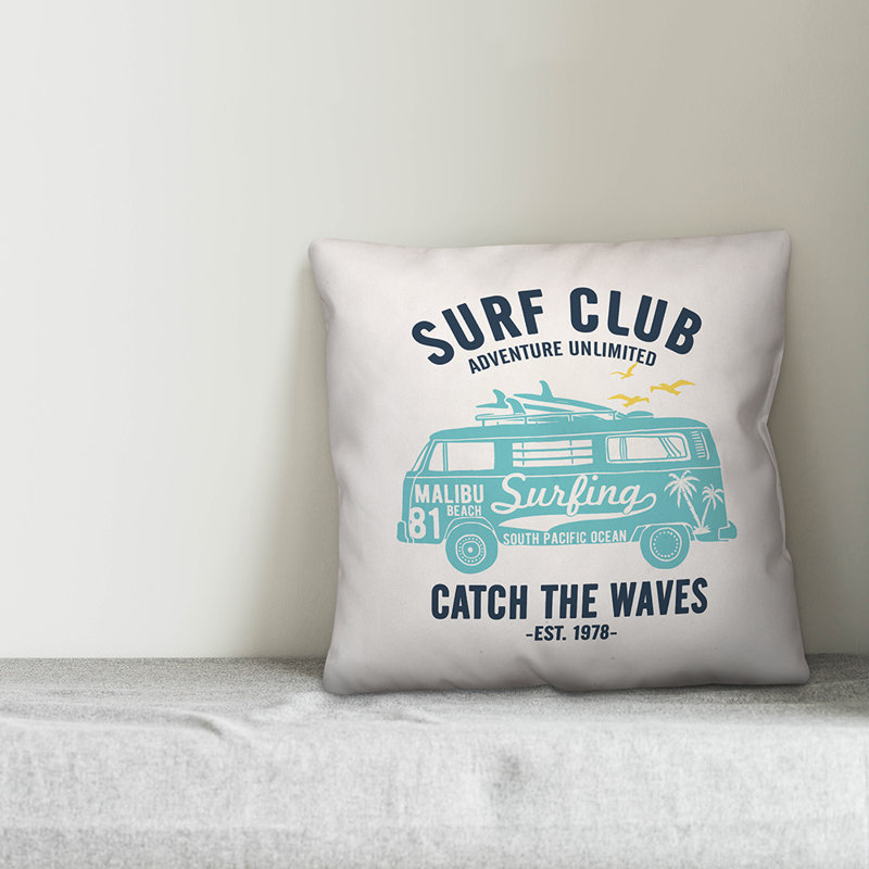  Indoor/Outdoor Throw Pillow, 16" H x 16" W, Polyester/Polyfill, Blue
