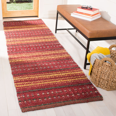 Harlan Striped Handwoven Flatweave Red/Yellow Area Rug