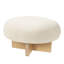 Repose-pieds rond en chenille avec base en bois d'hévéa Layla-129745391-129745389