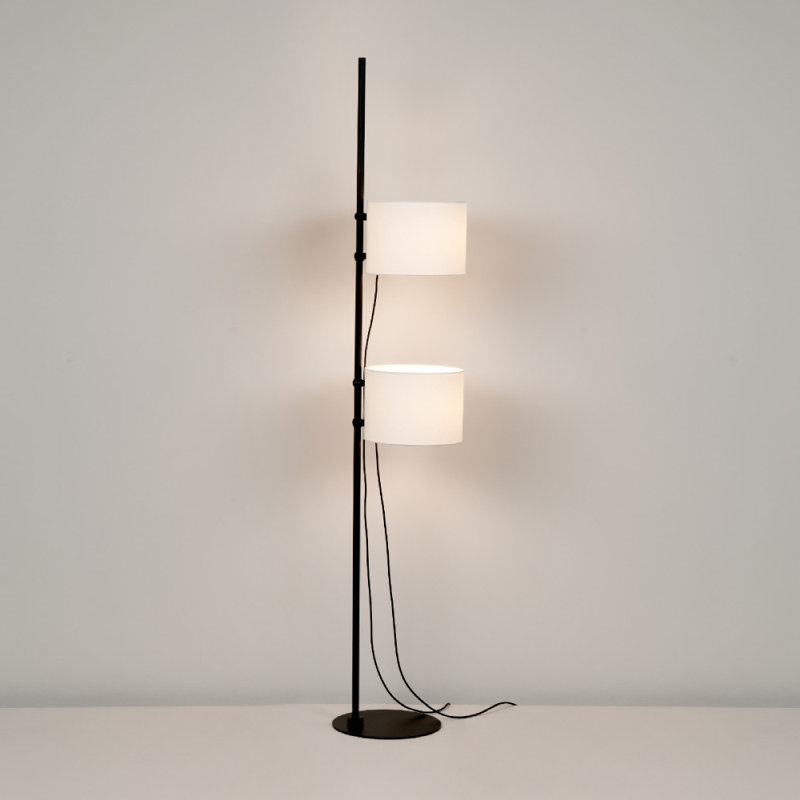 Twain 67" Floor Lamp, Matte Black Lacquer