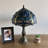 Davian Tiffany Style Table Lamp Dragonfly Stained Glass Zinc Alloy Base 19"H