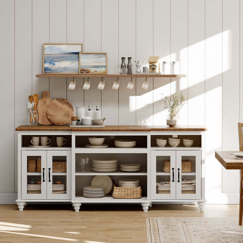 Buffet Scarlett 69,8, Blanc / Brun