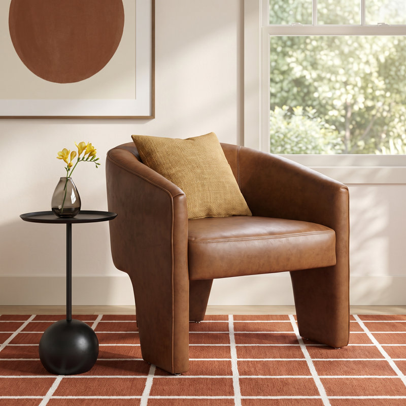 Brayson Upholstered Barrel Chair, Heirloom Sienna