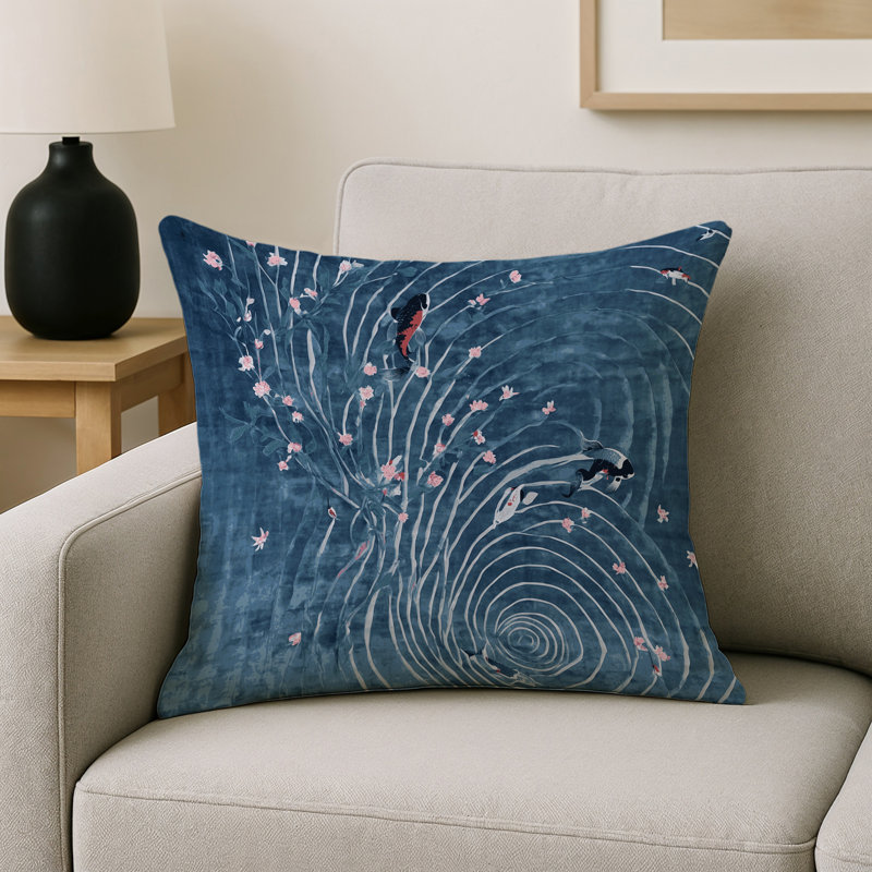 Coussin décoratif intérieur et extérieur Modern, Gris floral 9, Carré 20 po