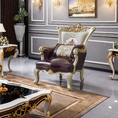 Fauteuil en cuir véritable European Luxury