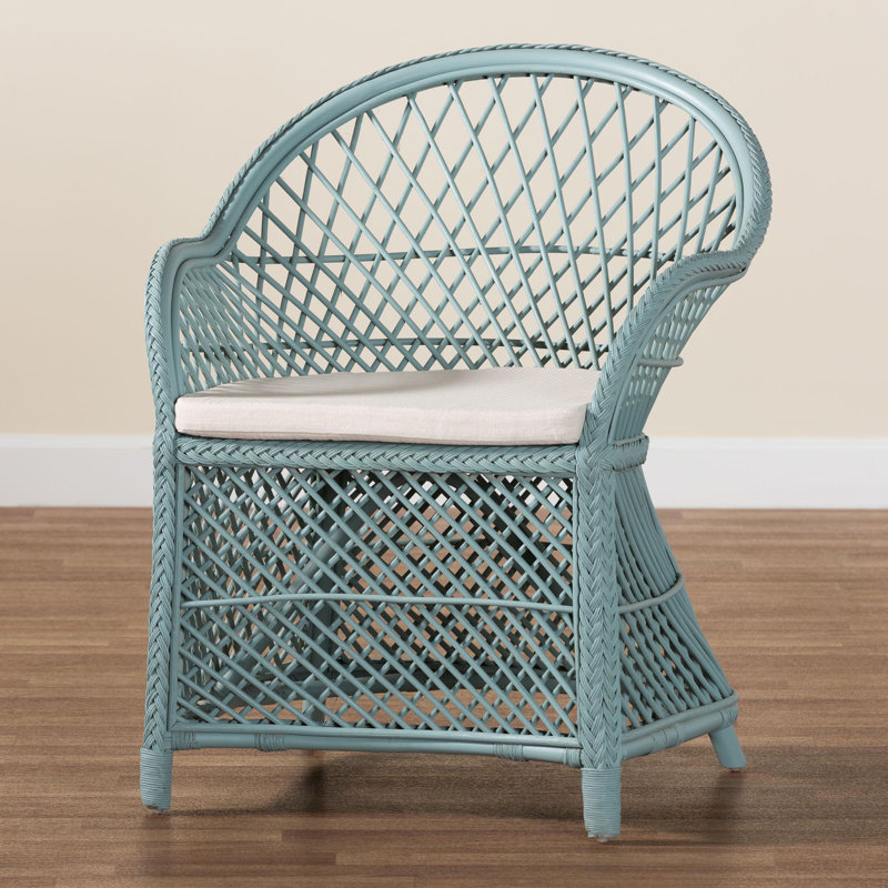 Fauteuil Danyiah Bali & Pari Casilda, Mélange de polyester bleu sarcelle