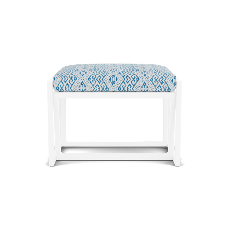 Summit Outdoor Ottoman, White, Aman Capri