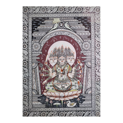 Panchamukhi Goddess Lakshmi | Natural Color On Handmade Sheet | By Rakesh Kumar