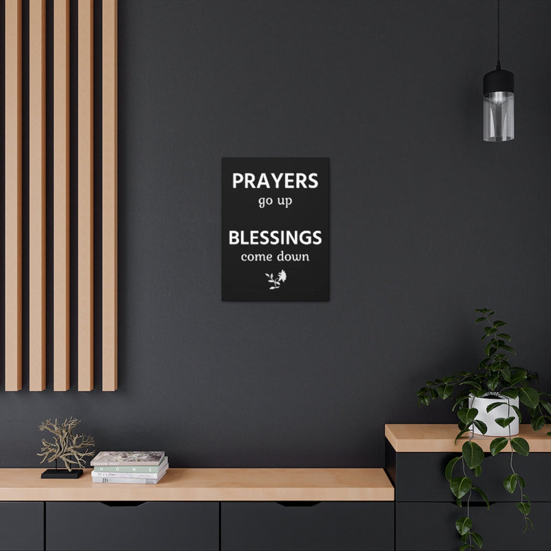 Inspirational Wall Art Prayers Go Up Motivation Wall Decor, 16" H x 12" W