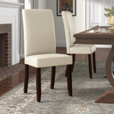 Acadian Andover Upholstered Parson Dining Chair with Tufted Backrest and Solid Wood Frame