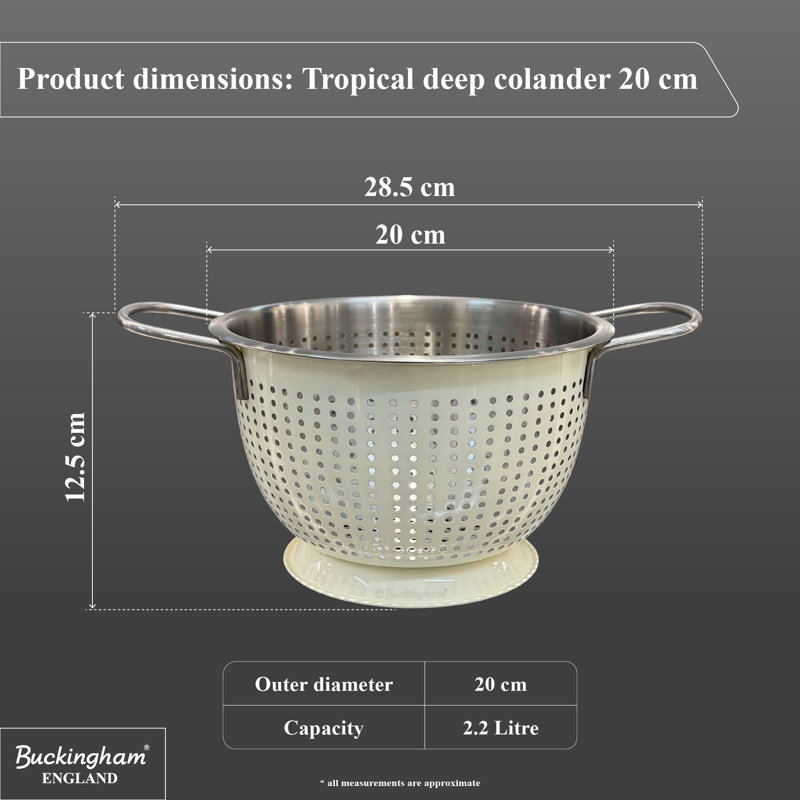 Buckingham Stainless Steel Colander, Cream