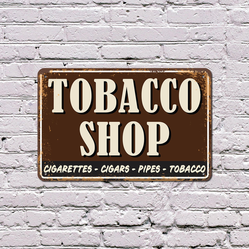 Enseigne en plastique 11 po x 17 po Tabac Shop Street