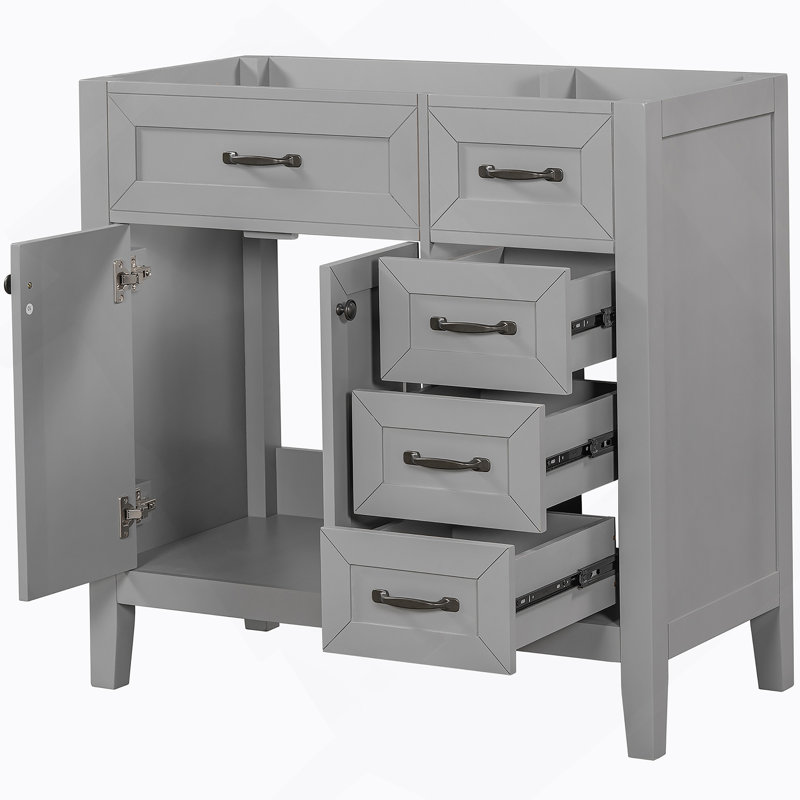 Meuble-lavabo 36 po sans lavabo, base d'armoire seulement, armoire de salle de bain, Gris