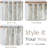 Neacsa Linen Semi Sheer Peony Flower Patterned Rod Pocket Curtain Pair-38675487-27720685