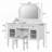 Vanity Desk with Flip-Top Mirror, Dressing Table Set with Drawer & Cabinet