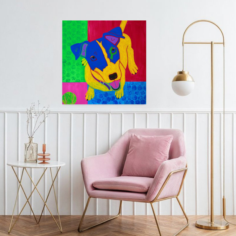 Just Jack Contemporary Dog Art, 32" H x 32" W