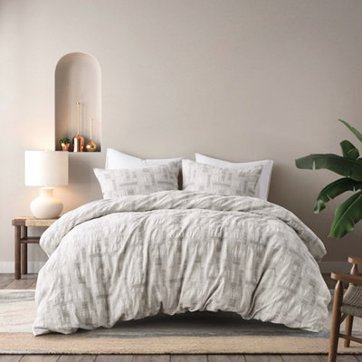 Literie 100% coton - pour très grand / très grand lit avec fermeture à boutons et couette intérieure luxueuse