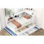 Lit de jour simple blanc avec prises et rangement - Bois massif pour une addition de chambre à coucher élégante-1445418347