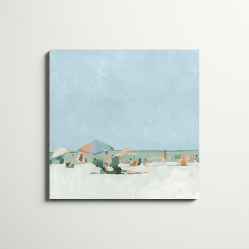 «Summer Palette I» par Emma Scarvey - Peinture sur toile, H 36 po x l 36 po, Papier avec cadre simple argenté, Oui