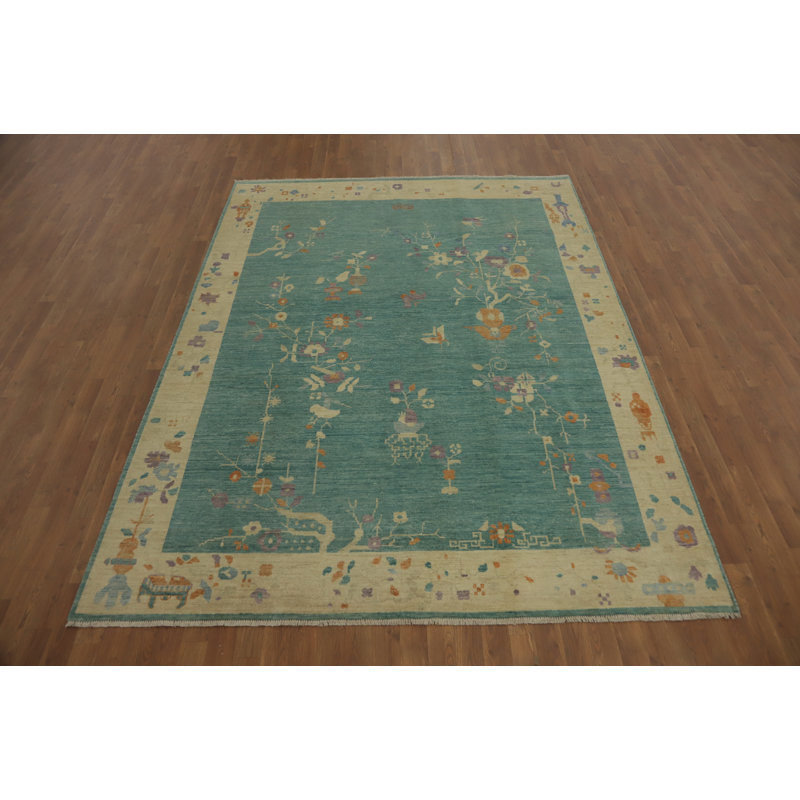 Tapis art déco végétal 7 x 9
