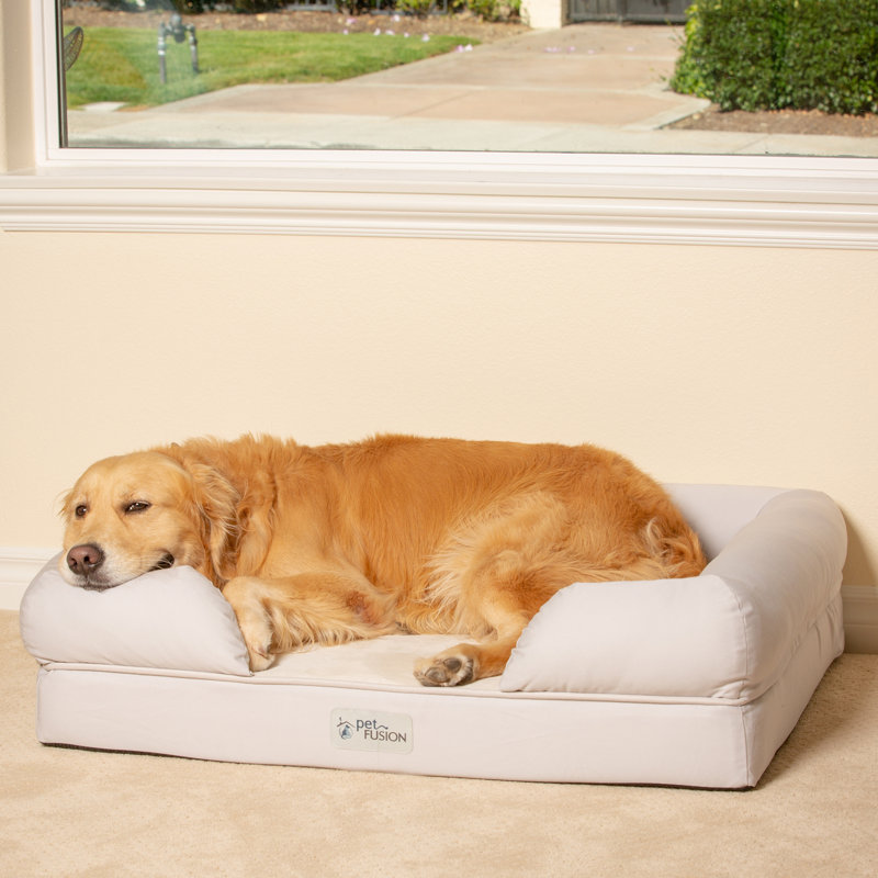 Orthopedic Polyester Pet Bed, Large (36'' W x 28'' D x 9" H), Sandstone