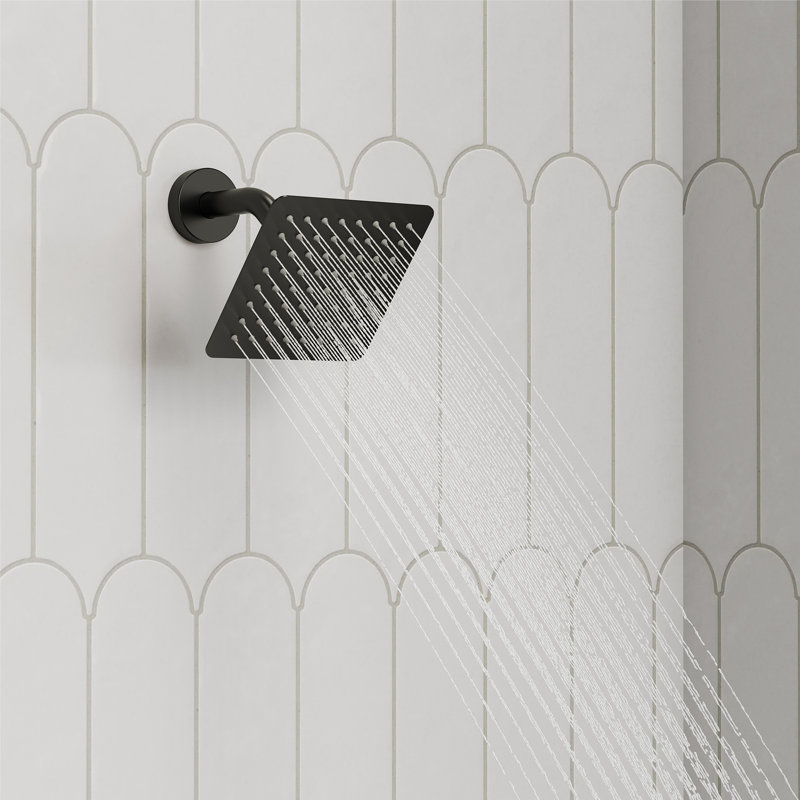 Système de douche à pluie à pression équilibrée, pomme de douche à haute pression avec jet manuel, Noir mat