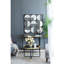 Miroir mural moderne moderne en métal noir perlé de 35,6 po, créant un miroir de chambre à coucher, de salon et de vestibule élégant et confortable pour l'intérieur