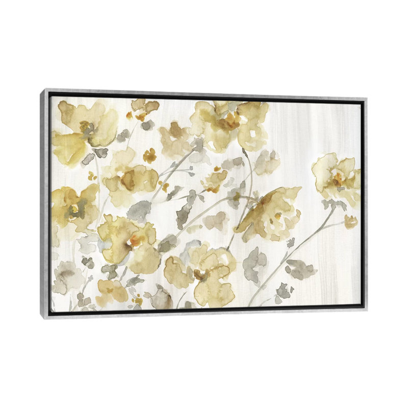 «Blooming Neutral» par Nan - impression, Encadrement argenté, H 18 po x l 26 po x P 1,5 po
