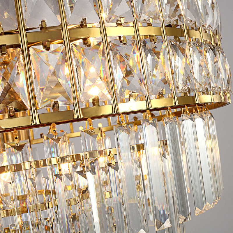 Imma Crystal Empire Chandelier, Gold, 18.9" H x 29.5" W x 29.5" D