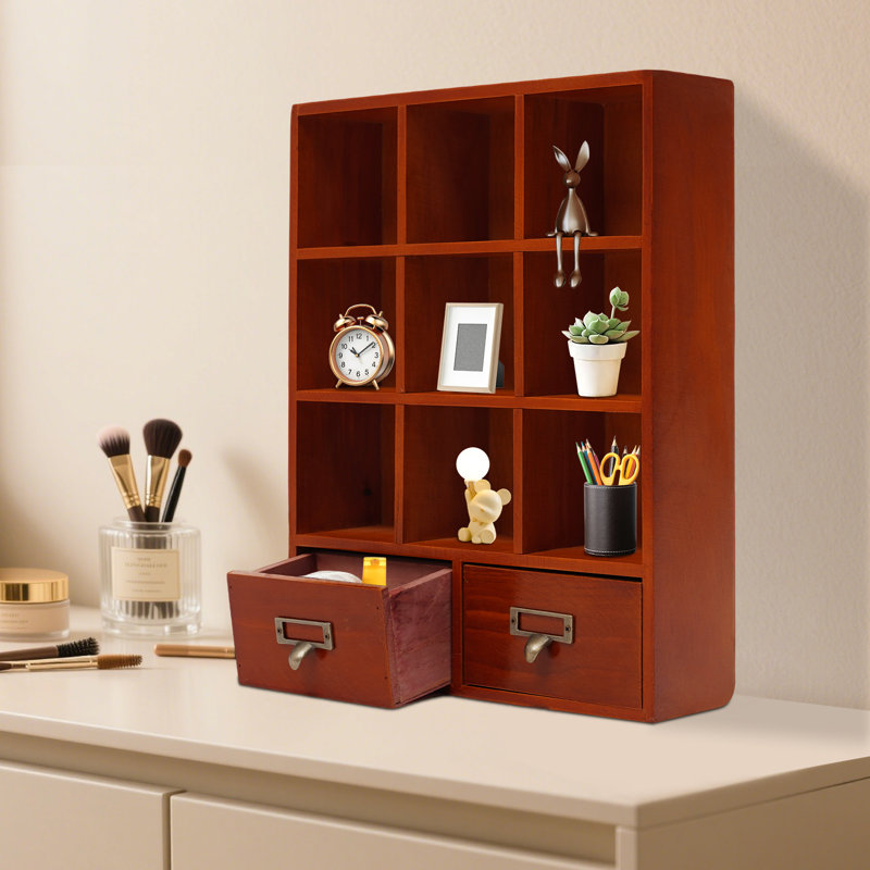 3 Tier 16.7'' H X 13.1'' W Desktop Storage w/ Drawers