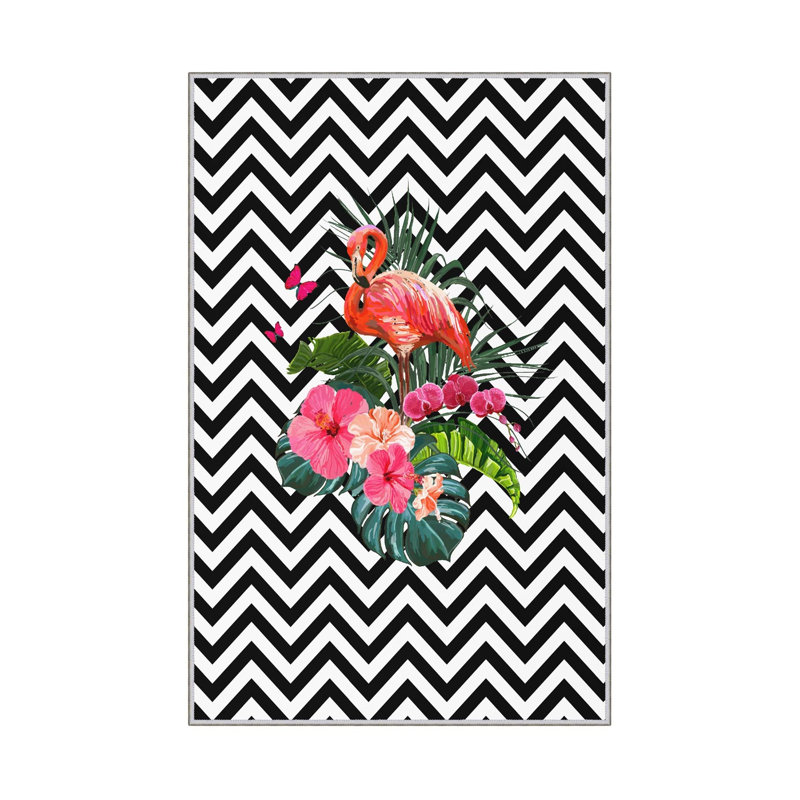Stylish Hall Carpet, 2.6 x 4.9 Feet, 100% Polyester, 650 g/m² | Antibacterial, Non-Slip PVC Underside, 0.3 in Pile Height | Machine Washable, 3D Digital Printing, Perfect for Any Entryway or Living Space