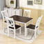 Ensemble de salle à manger 5 pièces en bois avec table de cuisine et 4 chaises à lattes Adalid-992986677