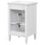 Meuble-lavabo autoportant compact de 20 po avec lavabo en céramique, armoire en bois d'hévéa massif avec tiroir inclinable, organisateur de porte intégré à 2 niveaux et tablette réglable (4 finitions disponibles)-129347243