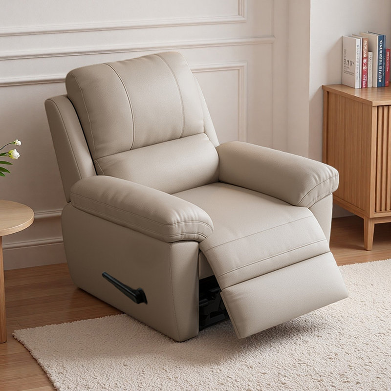 Fauteuil inclinable de loisirs ergonomique en similicuir, Beige gris