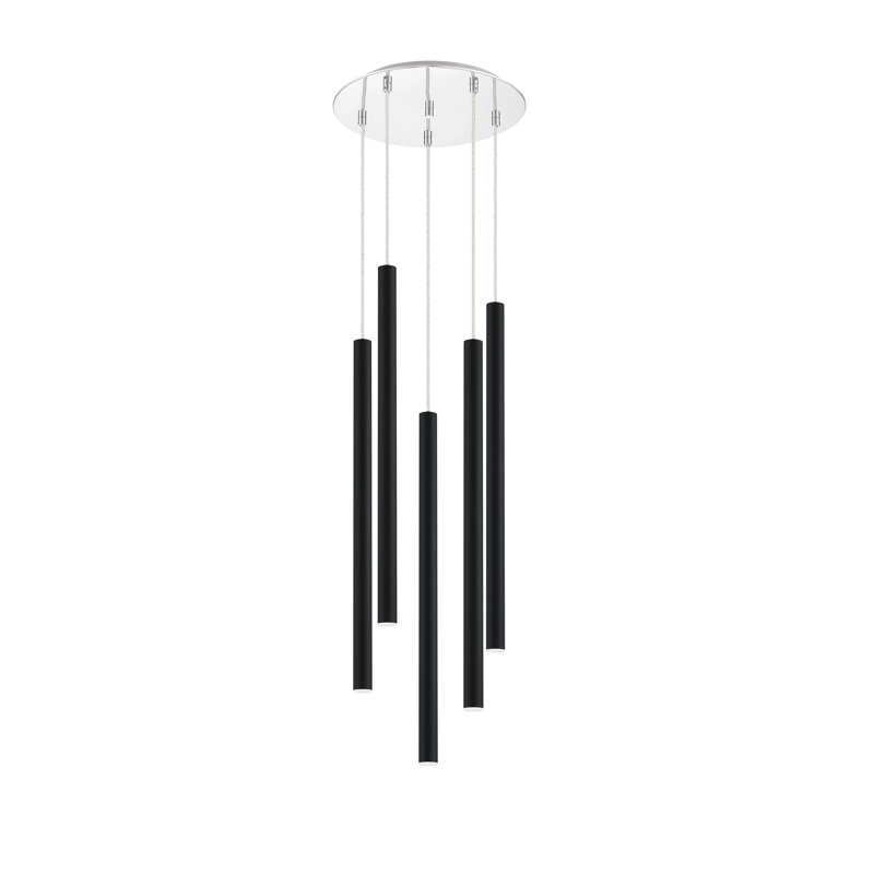 Bowning 5 - Light LED Cluster Pendant, Matte Black
