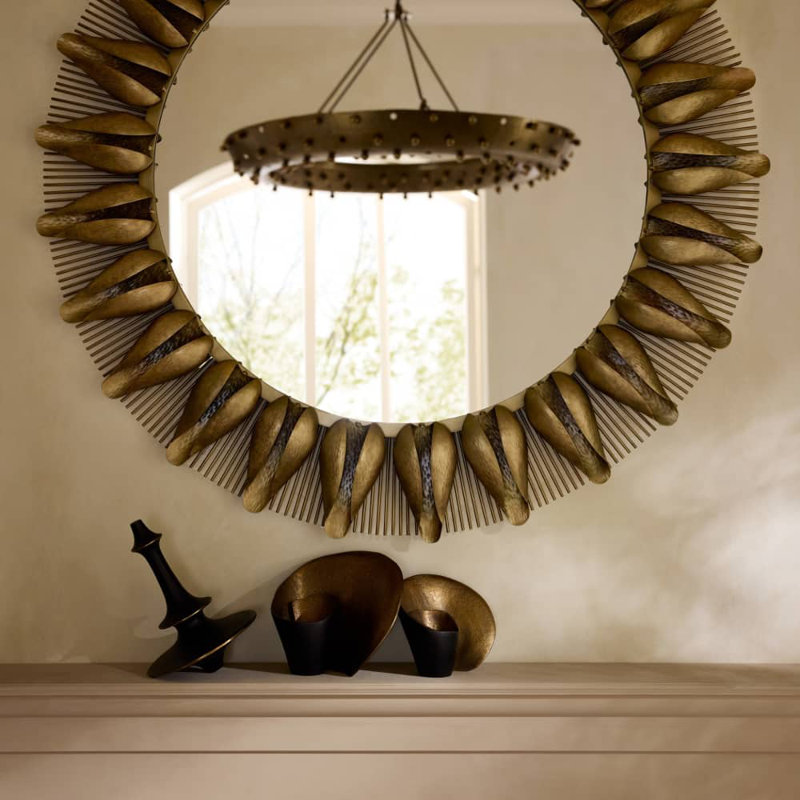 Goldie Round Iron Mirror