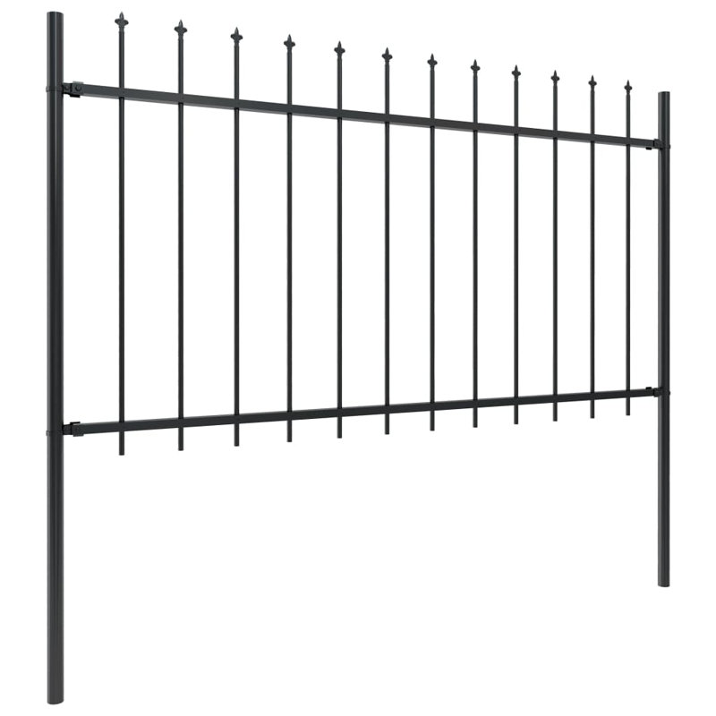 Lagarde 100cm H x 1070cm W Black Metal Border Fence